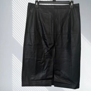 White House Black‎ Market Women's  Leather Skirt 10 NWT 100% Leather Black $300